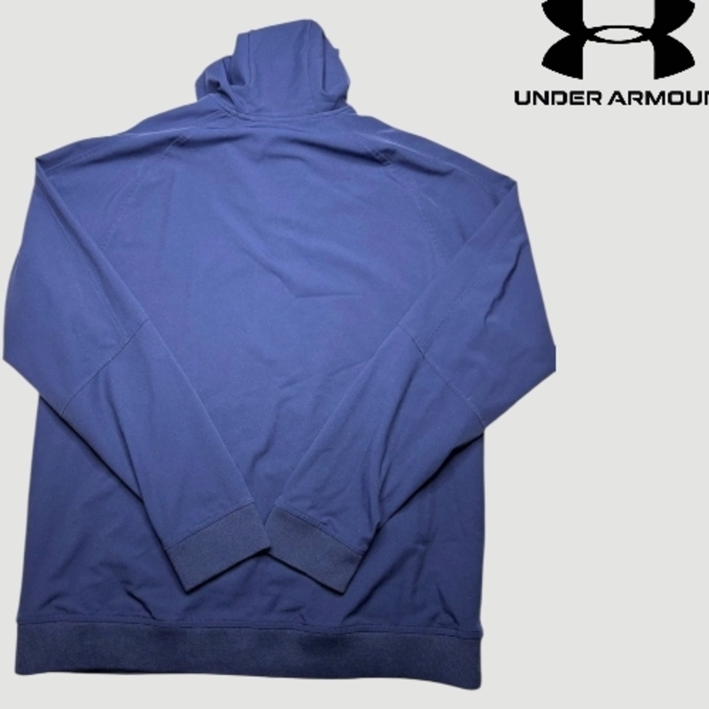 UNDER ARMOUR Men's Coldgear Softshell Loose Fit Jacket Navy Blue Full Zip Medium - Picture 2 of 5